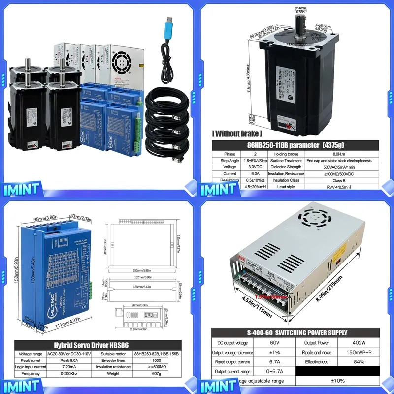 Hybrid Servo Driver Nema 34 8.5Nm - Kit Motor Stepper Loop Tertutup 4