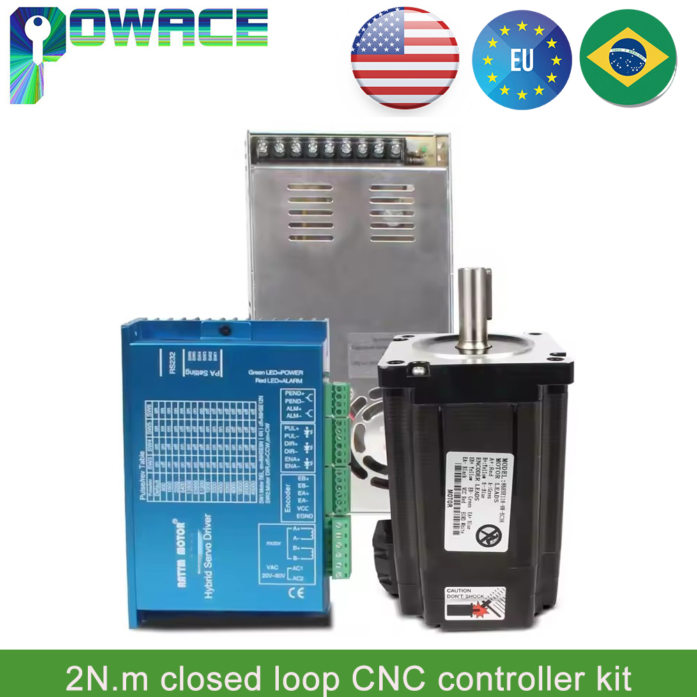 Nema 23 Closed Loop Stepper Motor Driver Kit - 【EU】 2N.m Nema23 Kit Pengendali CNC