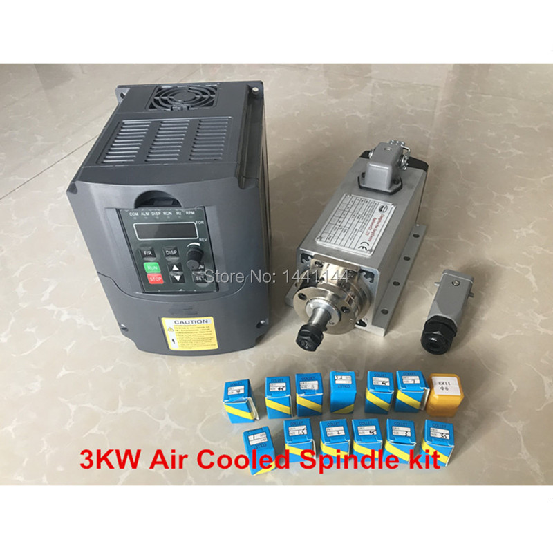 Er20 Collet Chuck Spindle Motor 220V - Poros Berpendingin Udara 3KW 220V/380V Alat
