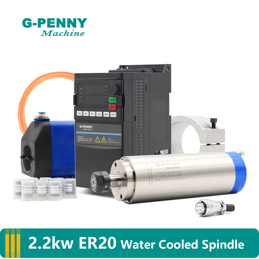 2.2Kw Water Cooled Spindle Kit Vfd - G-PENNY 2.2kw ER20 Kit Spindle Berpendingin
