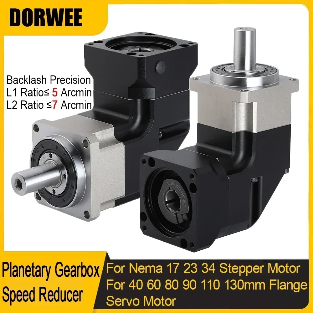 Planetary Gearbox Reducer Nema 23 34 - Roda Gigi Heliks Peredam 90 Derajat
