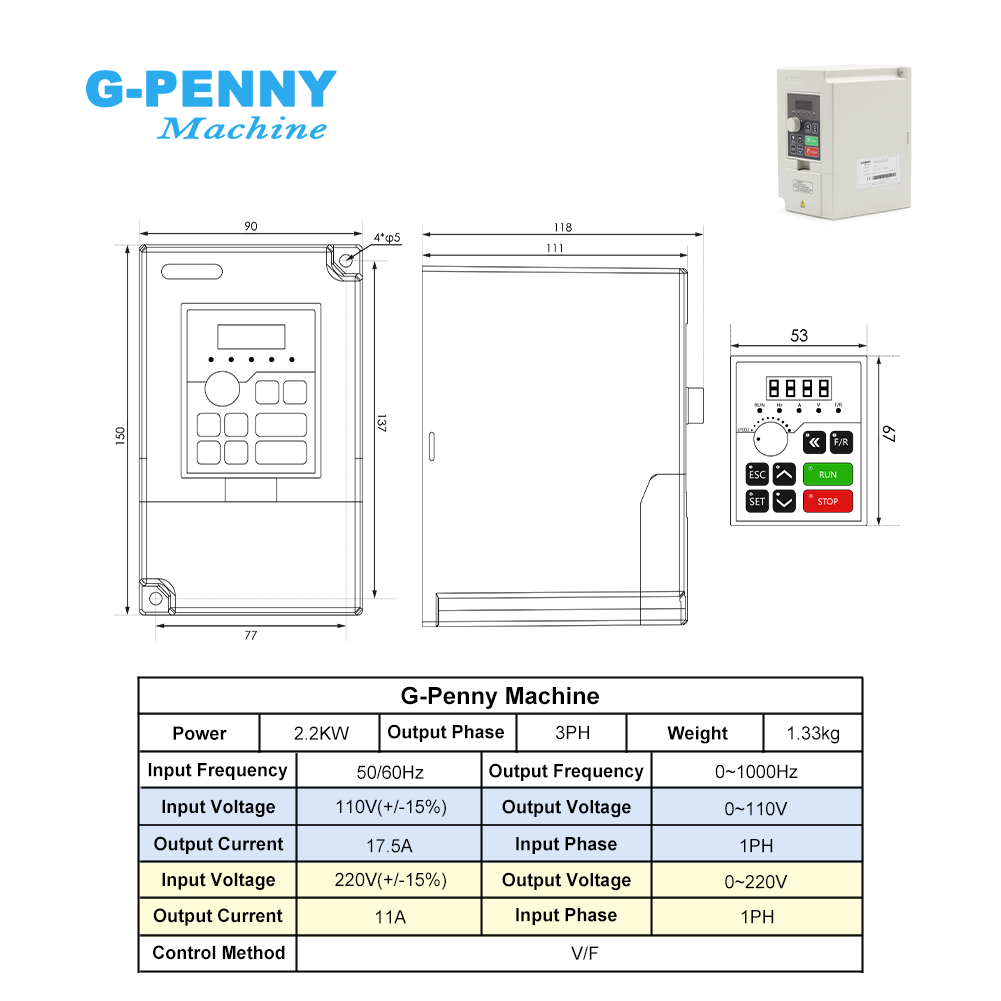 Motor Spindle CNC G-Penny 2.2K - 2.2Kw Water Cooled Spindle Kit Vfd ulasan dan harga