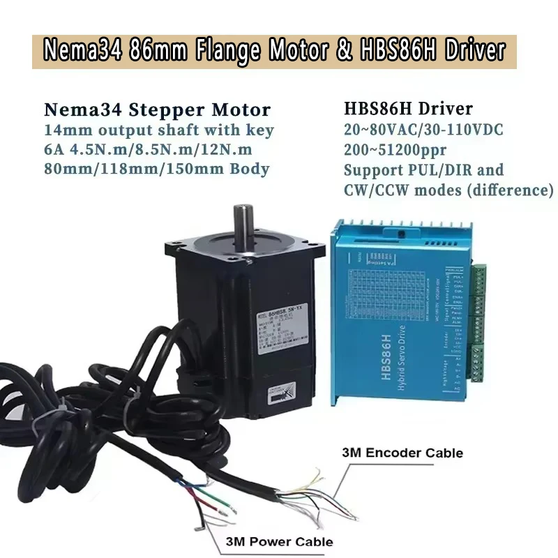 Nema34 86Mm Kit Motor Stepper  - Hybrid Servo Driver Nema 34 8.5Nm ulasan dan harga