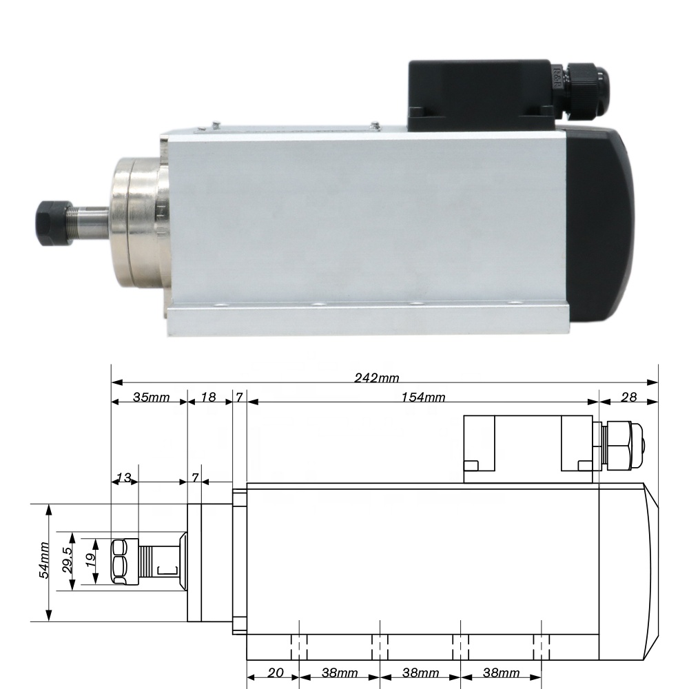 Motor Spindle Pendingin Udara  - Air Cooled 1.5Kw Spindle Motor Inverter 110V ulasan dan harga
