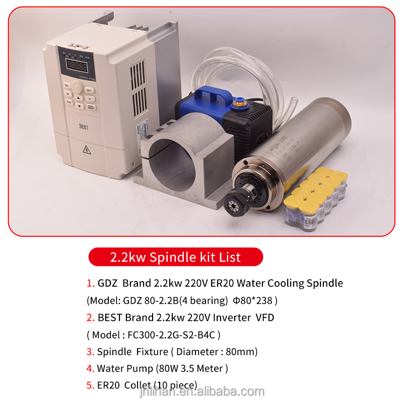 GDZ 2.2KW 220V Kit Inverter VF - 2.2Kw Water Cooled Spindle Kit Vfd ulasan dan harga