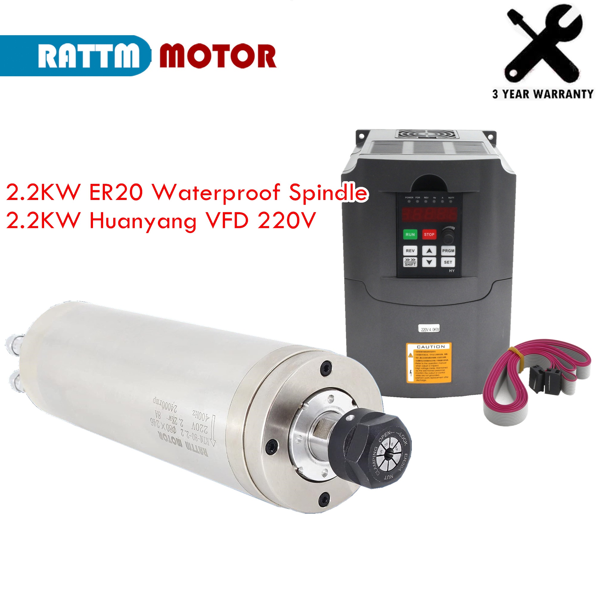 Kit Motor Spindel CNC Berpendi - 2.2Kw Water Cooled Spindle Kit Vfd ulasan dan harga